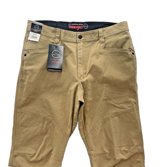 Wrangler All Terrain Gear Men's 40x32 Brown Double Knee Reinforced Utility Pants - Picture 2 of 13